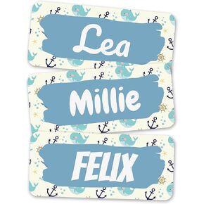Personalized Name Tags for Kids, Clothing & Items (60), Self-Adhesive Name Labels (1.2" x 0.5"), Waterproof Stickers, Perfect for Clothes, Daycare and School Supplies - Colourful