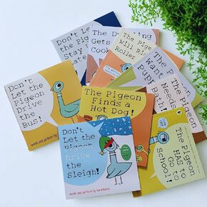 9pcs Mo Willems Pigeon Books ، لا تدع الحمام يقود الحافلة والمزيد من كتب كتب الحمام للأطفال ، هدية Mo Willems Pigeon Series للأولاد والبنات في رياض الأطفال