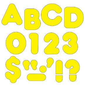 Trend Yellow 4" Casual Uppercase Ready Letters, Bulletin Board Decor, 4-Inch, 75 Pieces