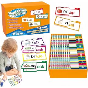 Sight Words Flash Cards Kindergarten, 30 Read and Rhyme Flip Books, ABC Vocabulary Flashcards, Learn to Read Phonics Cards, Interesting Word Families, Letter Sounds Flash Cards, Reading Games