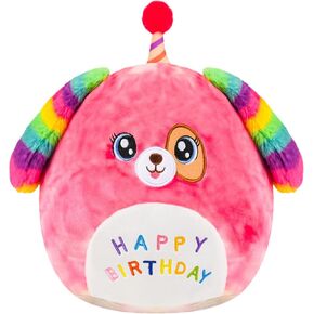 11 '' Birthday Plush Pillow Kawaii Birthday Cat Plush Toy Soft Cute Rainbow Birthdays Cat Stuffed Animal Birthdays Gift for Kids Girls Boys for Room Decoration (Rainbow Caticorn)