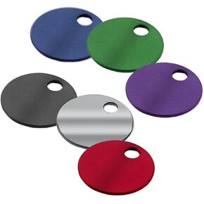 Lucky Line 1-1/4" Round Aluminum Tags, 1 Hole in Assorted Colors, 20/PK (2560020)