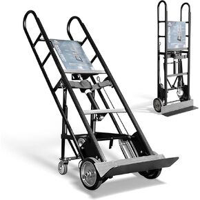 Olympia Tools 1200lbs Appliance Auto-Recoil System Hand Truck - Heavy Duty Hand Cart - Industrial Stair Climbing Furniture Dolly - Dual Aluminum Hand Truck & Rubber Treads Wheels for Stairs Climber