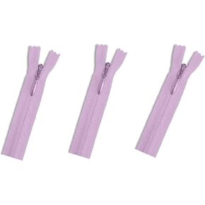 Invisible (Conceal) YKK Zippers - Perfect for Clothes, Crafts & Sewing Projects - Color: Lavender #553 Choose Your Length - Made in The United States (3 Zippers Per Pack) (12" Inches)