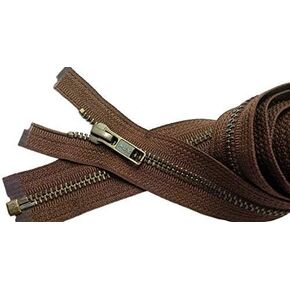 #5 Antique Brass Brown YKK Jacket Separating Zipper - Choose Your Length - Color Brown - Made in The United States (1 Zipper Per Pack) (24" Inches)