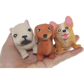 Curious Minds Busy Bags Set of 3 Different Breed Stretchy Dogs - Corgi, Dachshund, and Bulldog - Crushed Bead Sand Filled - Doggy Lover Sensory Fidget Toy Weighted (Random Colors)