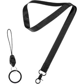 Black Lanyard for Keys, Soft Neck Key Chain Lanyard for ID Badges, Card Holder, Whistle, Car Keys, Phone, Women & Men, Long