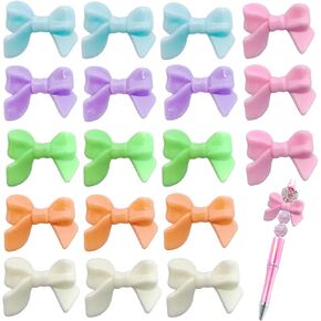 Bow Beads for Pens 10 Pcs Rhinestone Focal Beads for Crafts Fits for Beadable Pens Jewelry Making Braclets Bling Chunky Glitter Beads for DIY Supplies