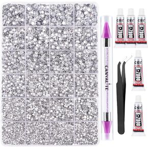 Canvalite 11000Pcs Flatback Pearls for Crafting, Multiple Sizes Half Nail Pearls with 5Pcs B7000 Jewelry Glues & Picker Tools Bedazzling Bead for DIY Crafts Clothing Tumblers Shoes Decors Nail Art
