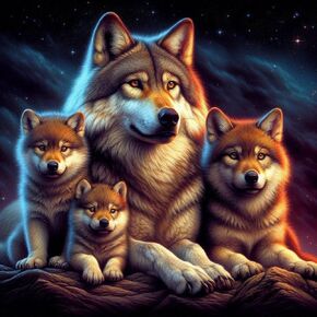 Anuver Wolf Diamond Painting Kits for Adults, 5D DIY Diamond Art Kits for Beginners, Full Drill Diamond Painting Kits for Home Wall Decor, 12x12 Inch