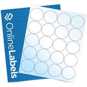 2 Inch White Gloss Round Labels (Inkjet Printers Only) - Pack of 200 Circle Stickers, 10 Sheets - OnlineLabels in Saudi Arabia