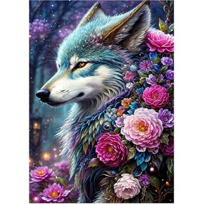 OFRKE Landscape Diamond Painting Kit, Moon Diamond Art for Adults, Full Drill Landscape Gem Art, DIY 5D Pink Diamond Dots for Home Wall Decor, 12x16inch