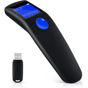 QR Code Scanner,JRHC 2D Portable Barcode Scanner Wireless 2-in-1 2.4G Wireless & USB Wired Handheld Barcode Reader Inventory Management with Display for Supermarket, Store, Warehouse, Library