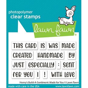 Lawn Fawn LF3606 Henry's Build-A-Sentiment: Made for You 2X3 Clear Stamp Set