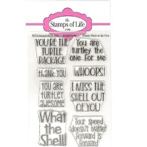 Turtle Sentiment Stamps for Card-Making and Scrapbooking by The Stamps of Life - Words4Tortie