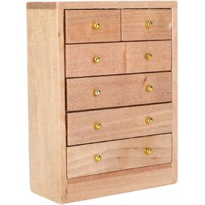 1:12 Doll House 5 Layer Drawer Cabinet, Mini Furniture Wooden Doll House Decoration Accessories Wardrobe Clothing Organizer Doll Wardrobe Dollhouse Closet Furniture Accessories
