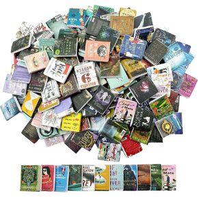 الكتب المصغرة للقلق الكتب - 200 مساءً مجموعة المنمنمات المصغرة ، التماثيل الصغيرة للكتاب ، 1: 12 نموذج مشهد مشهد قابل للتجميع لإكسسوارات ديكور منزلية.