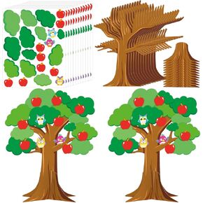 Tendfine 12 Set 3D Apple Tree Kit Kit Apples Leaves Diy Tree الحلي لمدرسة Sunday School Schass
