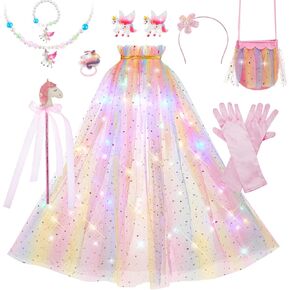Anpro Princess Dress Up Clothes Cape, Light Up Girls Costume Cape