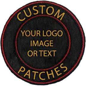 Custom Embroidered Text Logo Patches - Design Your Own Personalized Name & Photo Patches - Custom Shape Iron On Sew On Hook & Loop