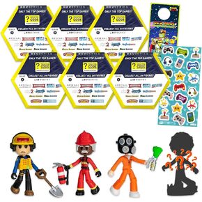 DevSeries Mystery Figures 6 Pack Set for Kids - Bundle with Series 2 Mini Figurines, DLC, Plus Stickers, More | DevSeries Mystery Mini Figures for Boys, Girls