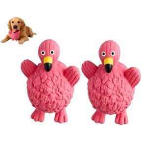Buddy Flamingo Latex Chew Dog Toy No-Plush - Zoo Latex Animals Flamingo Dog Toy, No-Stuffed. (Pack of 2)