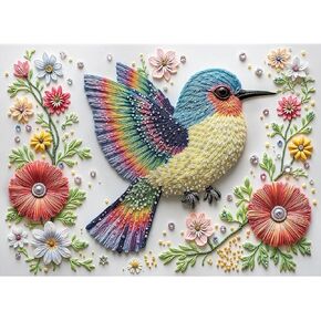 Gem Bird 1000 Piece Puzzle للبالغين ، والتحديات الصعبة 1000 الألغاز الباردة للبالغين ، وألعاب Gem Bird Passles الملونة لعشاق الألغاز ، 27.6 "x19.7"