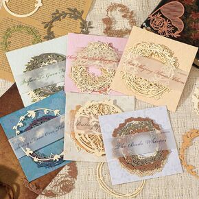 60PCS Paper Frames for Scrapbooking,Card Making Supplies, Scrapbooking Embellishments, Lace Hollow Out Frames Scrapbook Decorative Card for DIY Arts Crafts Making Scrapbooks