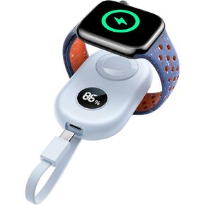JOYROOM شاحن محمول لساعة Apple 10، 2500 مللي أمبير في الساعة شاحن iWatch سريع الشحن كابل USB C، بنك طاقة لاسلكي مغناطيسي للسفر لسلسلة ساعات Apple 9/8/7/6/SE/5/4/3/2/Nike/Ultra/Ultra 2