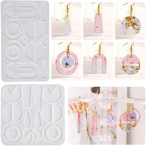 Earring Resin Silicone Molds, Geometric Earring Molds for Epoxy Resin,Variety Shapes and Size Jewelry Casting Molds,Jewelry Casting Molds for Epoxy Resin