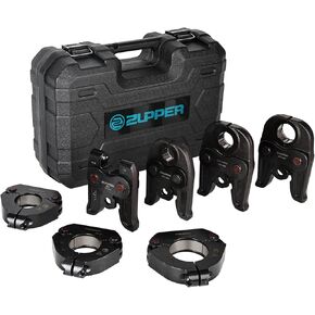 MegaPress Pressing Kit 1/2" to 2" - 3PCS Press Jaws, 3PCS Angle Press Rings, 1PC Rotating Actuator for Carbon Steel Pipes, Compatible with Standard Press Tools - with Carrying Case