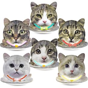 60 Pcs Cat Party Plates Realistic 3D Kitty Cat Paper Plates Birthday Decorations Disposable Kitten Theme Tableware for Cat Puss Birthday Baby Shower Party Favors Decorations