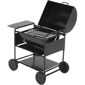 Miniature BBQ Grill Oven Model, 1/12 Dollhouse Miniature BBQ Grill Mini BBQ Grill Oven Model RC Car Decoration BBQ Cart Model for 1/12 Miniature House DIY Decoration