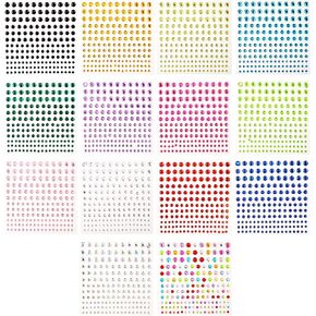 Naler 14 Sheets Glitter Rainbow Gem Rhinestone Stickers for Crafting Self-Adhesive Jewel Diamond Stickers for DIY Nails Make Up Scrampbook Crafts