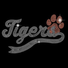 SUPERDANT Tiger Iron on Rhinestone Boy's T-Shirt Crystal Heat Transfer Hot fix Animal Paw Rhinestones Colorful Letters Bling Iron On Decals for T Shirts Cloth Decor Vest Shoes Hat Jacket DIY