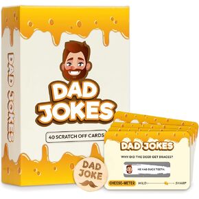 Funny Dad Birthday Gifts from Daughter, Son, Wife, 40 Scratch Off Dad Joke Cards, Hilarious Christmas Gift for Father, Gifts for Men Husband Stepdad, Newdad, Grandpa, Regalo De Bromas Para Papá