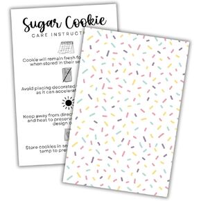Cookie Backer Greaseproof Cards 30pk 4x6" for 5x7 Bags Sleeves for Teachers Baker Sugar Cookie Decorating Care Instruction Reorder