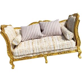 Miniature Wood Sofa, Miniature Sofa Model, Dollhouse Furniture for 1:12 Doll House, Double Sofa