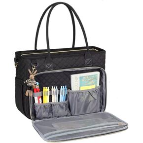 15.6" Women's Laptop Tote Bag for Teachers & Nurses - Insulated Pocket Professional Work Bag - Messenger Briefcase for Office, College & Nursing