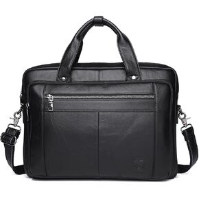 Leather Briefcase Laptop Bag 15.6 inch Computer Tablet Shoulder Bag Satchel Bag Business Messenger Bag for Men