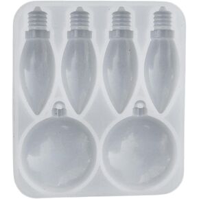 Resin Light Bulb Pendant Silicone Mold Christmas Ornament Resin Mold Craft Supply Round Lamp Keychain Pendant Making Silicone, As Pic Shows