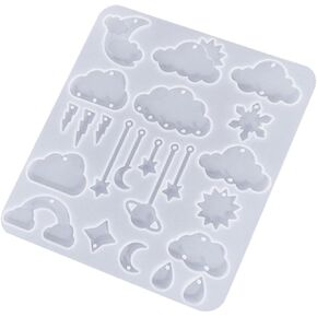 Resin Keychain Mold Mushroom Cloud Earrings Molds DIY Epoxy Resin Casting Molds with Hole for DIY Pendant Jewelry Making Casting Supplies, Casting Molds