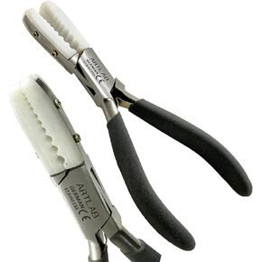Nylon Jaws Tube Holding Pliers with Black Grip Handle - Rod & Wire Holding Pliers, Scratch-Free Jaws - Jewelry Making Supplies (German Stainless Steel)