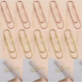 Metal Pen Clips - 10 Pcs Pen Holder Set for Notebooks, Books, Journals, Clipboards, and Papers - School and Office Supplies Set in Gold and Rose Gold