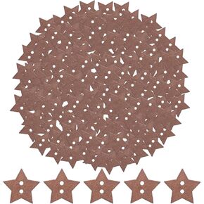 300PCS Wooden Star Brown Buttons with 2 Holes Star Shaped Small Hole Sewing Clothing Buttons DIY Knitting for Craft Buttons Sewing Tools for Skirts Sweaters Scarves Scrapbooking