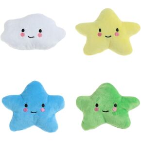 HomeSoGood 4pcs Dog Chew Toys, Interactive Soft Star Cloud Toy