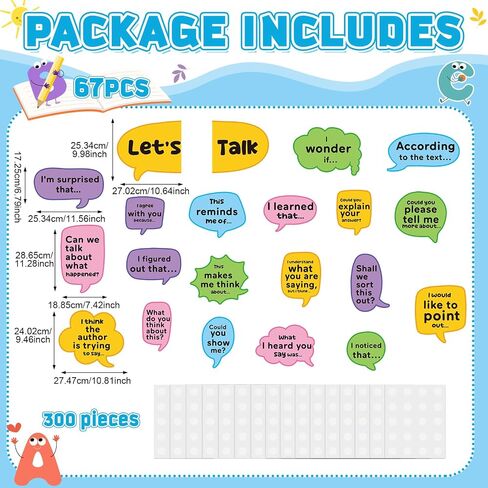 TaoBary 20 Pcs Conversation Starters Bulletin Board Let's Talk Paper Cutouts for Group Discussions Social Emotional Learning Home School Classroom Wall Chalkboard Decor Supplies in Saudi Arabia