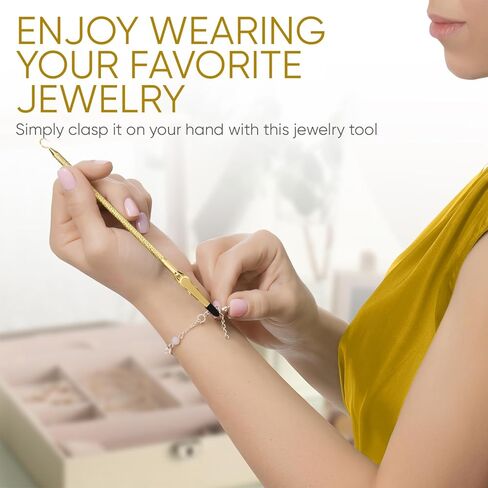 Bracelet Helper Tool with Hook - Fastener Helper Tool for Bracelet, Necklace, Jewelry, Watch - Clip, Clasp Helper - Portable, Easy-to-Use, Made of Metal - Teal in Kuwait