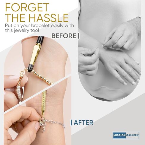 Bracelet Helper Tool with Hook - Fastener Helper Tool for Bracelet, Necklace, Jewelry, Watch - Clip, Clasp Helper - Portable, Easy-to-Use, Made of Metal - Teal in Kuwait