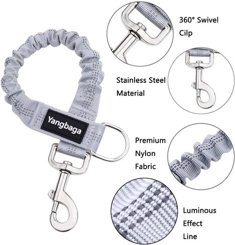 yangbaga dog extender ، ملحق مقود بونجي لبنجي امتصاص الصدمات ، تمديد كلب نايلون متين مع مقاطع دوارة من الفولاذ المقاوم للصدأ in Saudi Arabia